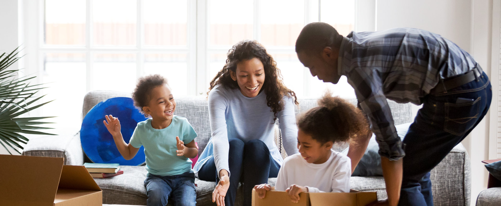 happy family in the house