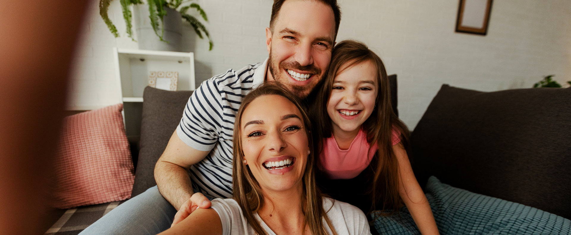 family taking a picture together